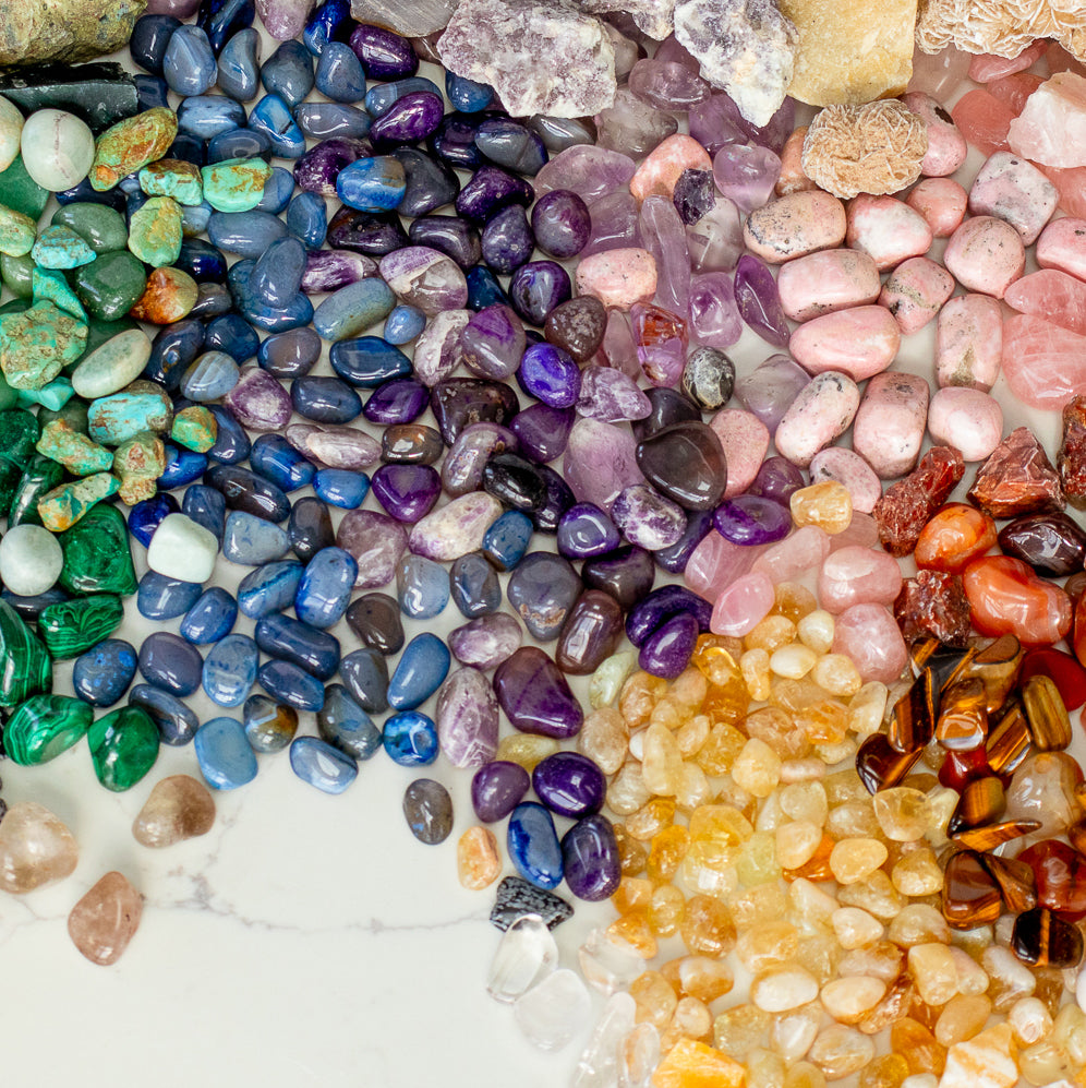 Tumbled and raw natural Crystals