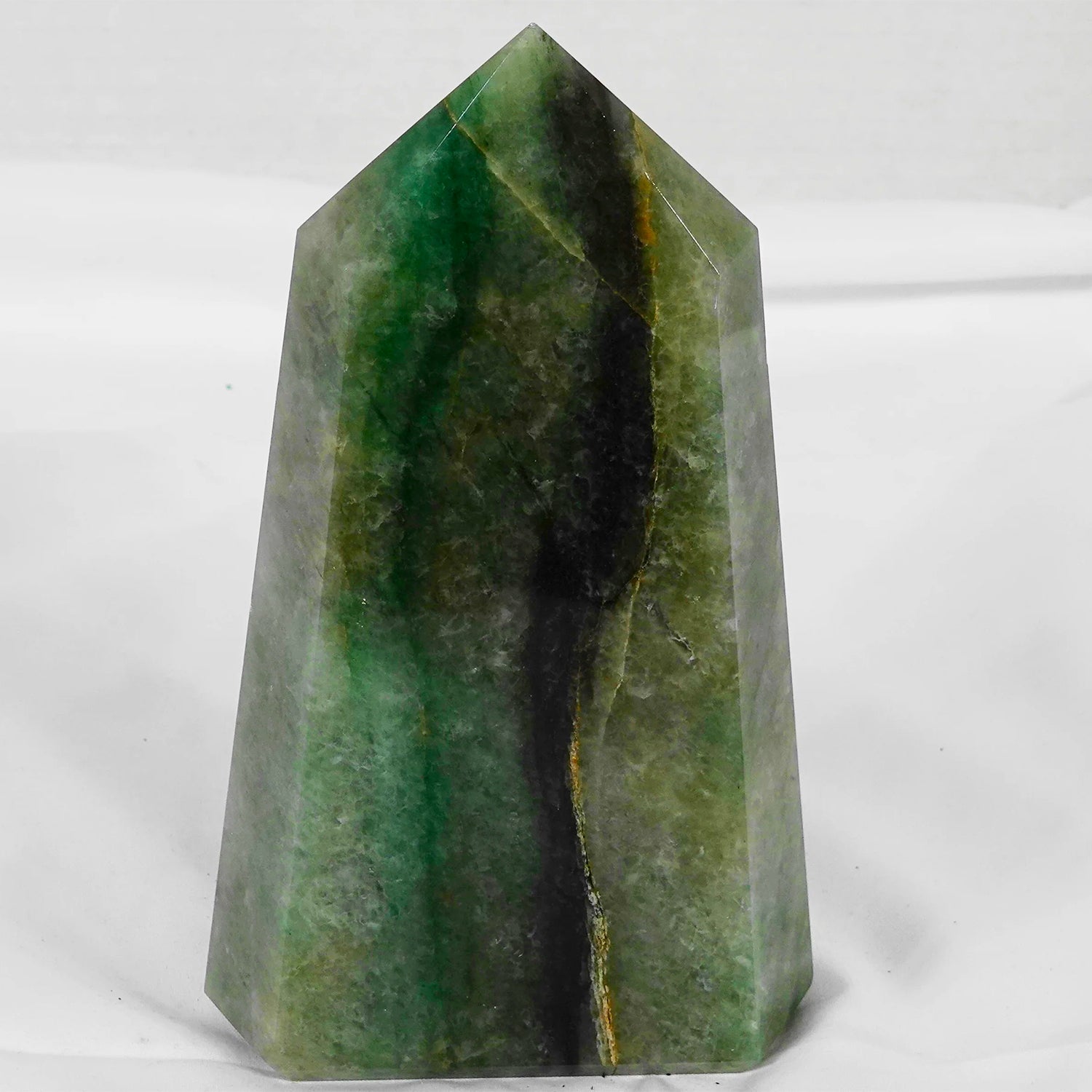 A large green tower crystal.
