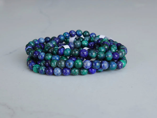 Bracelet - Azurite 6mm Round