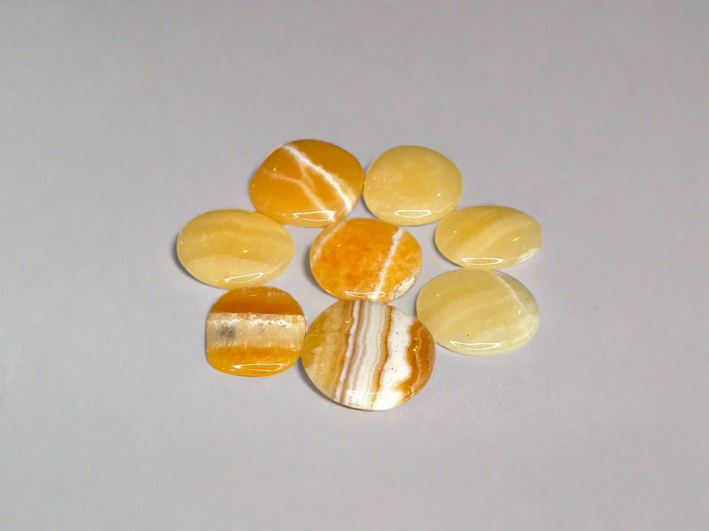 Orange Calcite Palm Stone