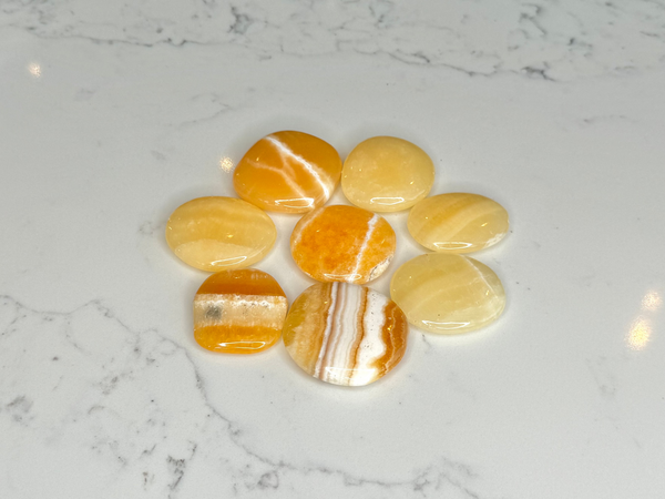 Orange Calcite Palm Stone