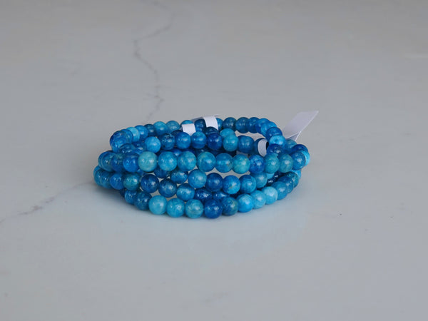 Bracelet - Blue Apatite 6mm Round