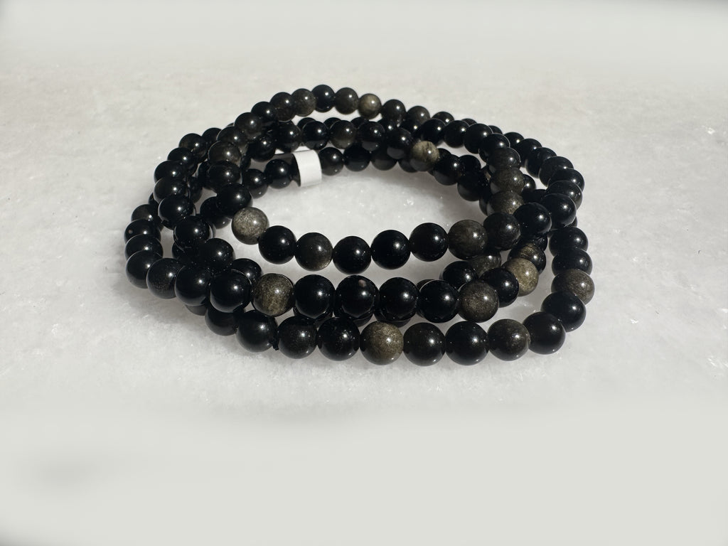 Bracelet - Obsidian 6mm Round