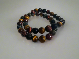 Bracelet - Mixed Tiger's Eye 10mm Round