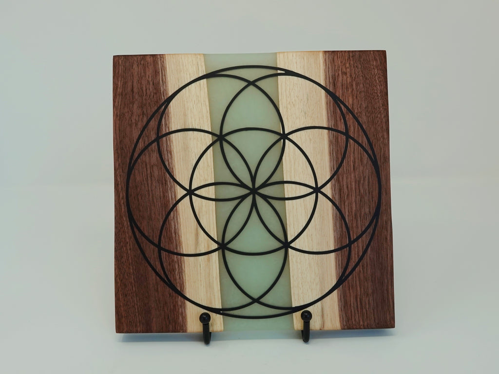 Seed of Life Grid - Olive Green (a)
