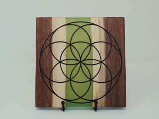 Seed of Life Grid - Olive Green (b)