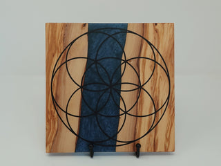 Seed of Life Grid - Navy Blue