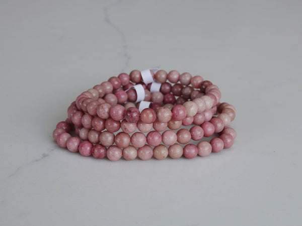 Bracelet - Pink Tourmaline 6mm Round