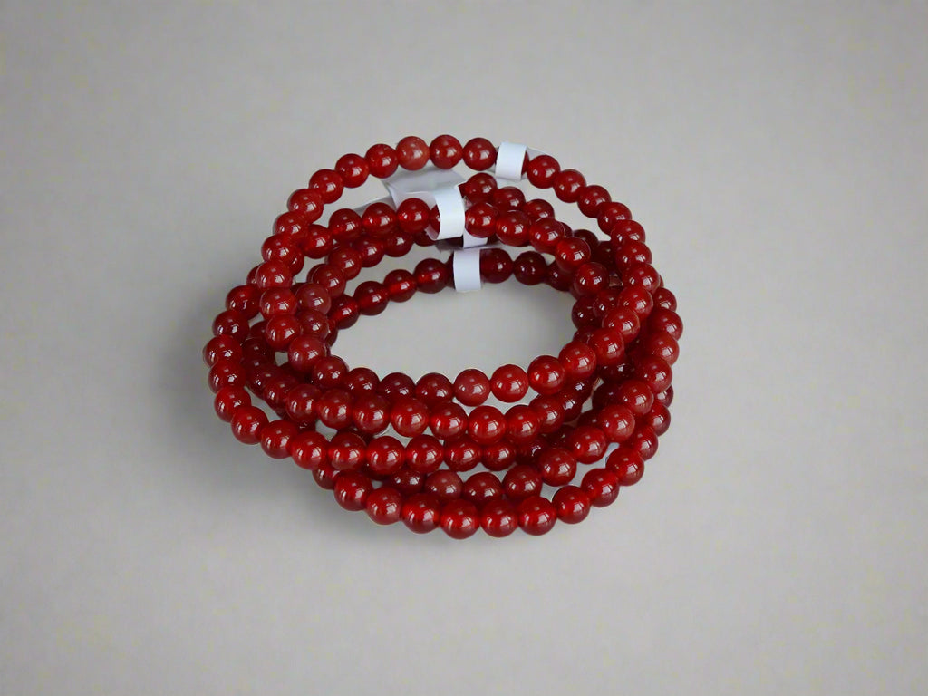 Bracelet - Red Agate 6mm Round