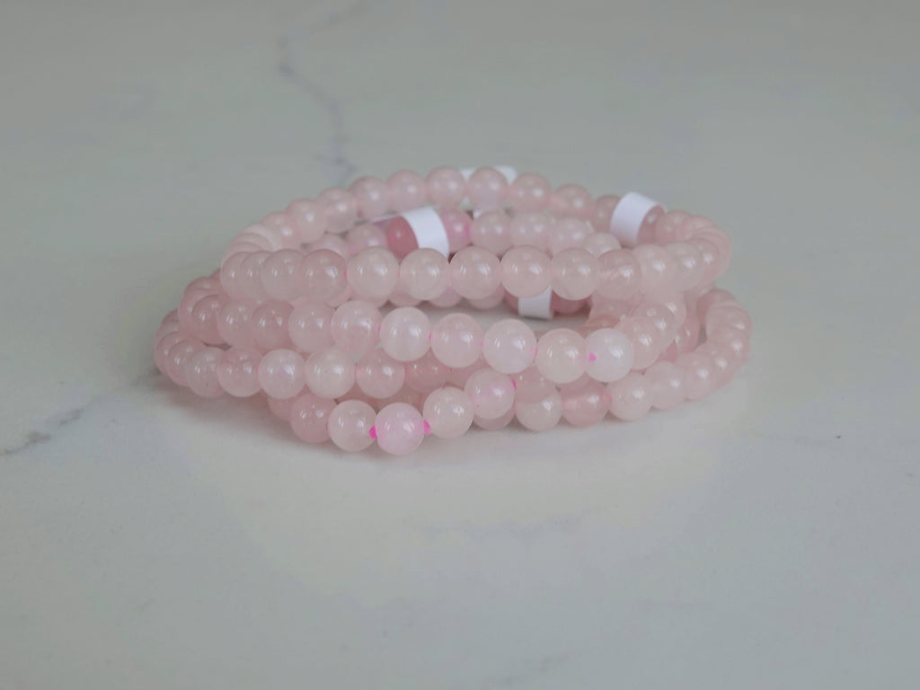 Bracelet - Rose Quartz 6mm Round