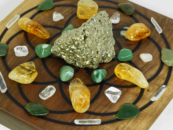 Manifest ABUNDANCE Crystal Grid Kit